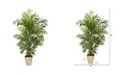 Nearly Natural 63" Areca Artificial Palm Tree in Country White Planter UV Resistant Indoor/Outdoor